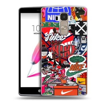 Силиконовый чехол на LG G4 Stylus с принтом Найк Nike яркий