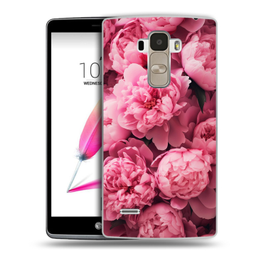 Силиконовый чехол на LG G4 Stylus с принтом цветы пионы