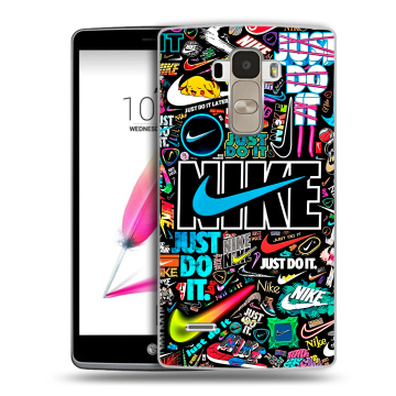 Силиконовый чехол на LG G4 Stylus с принтом найк nike черный Силиконовый чехол на LG G4 Stylus с принтом найк nike черный