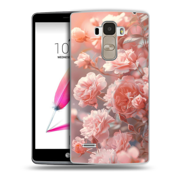 Силиконовый чехол на LG G4 Stylus с принтом Розовые розы
