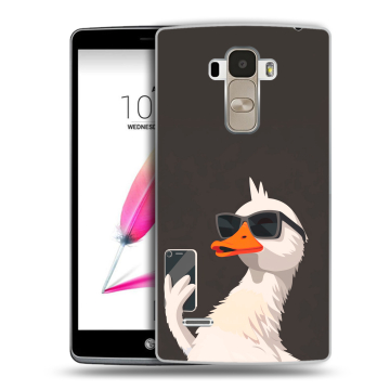 Силиконовый чехол на LG G4 Stylus с принтом утка в очках