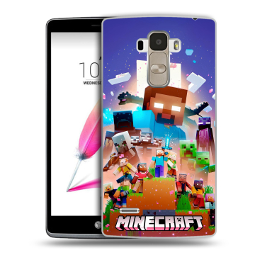 Силиконовый чехол на LG G4 Stylus с принтом Майнкрафт Minecraft Силиконовый чехол на LG G4 Stylus с принтом Майнкрафт Minecraft
