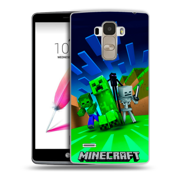 Силиконовый чехол на LG G4 Stylus с принтом Майнкрафт Силиконовый чехол на LG G4 Stylus с принтом Майнкрафт