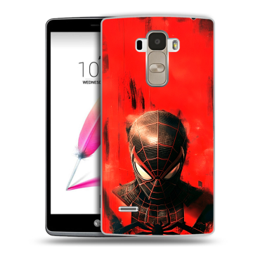 Силиконовый чехол на LG G4 Stylus с принтом человек паук spiderman