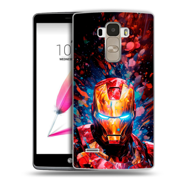 Силиконовый чехол на LG G4 Stylus с принтом Железный человек Ironman