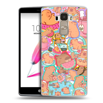 Силиконовый чехол на LG G4 Stylus с принтом капибары