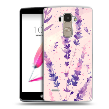 Силиконовый чехол на LG G4 Stylus с принтом цветы лаванда