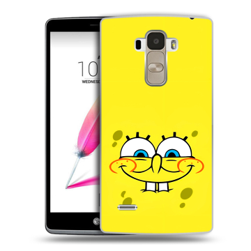 Силиконовый чехол на LG G4 Stylus с принтом спанчбоб спанч боб