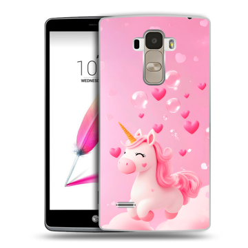 Силиконовый чехол на LG G4 Stylus с принтом Единорог