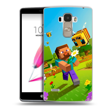 Силиконовый чехол на LG G4 Stylus с принтом Майнкрафт Minecraft