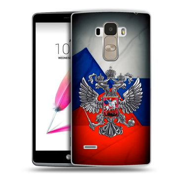Силиконовый чехол на LG G4 Stylus с принтом Флаг России