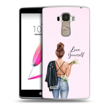 Силиконовый чехол на LG G4 Stylus с принтом женский