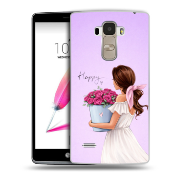 Силиконовый чехол на LG G4 Stylus с принтом женский