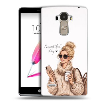 Силиконовый чехол на LG G4 Stylus с принтом женский