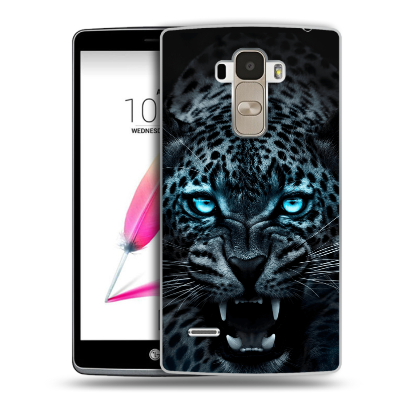 Пластиковый чехол на LG G4 Stylus с принтом Темный леопард Пластиковый чехол на LG G4 Stylus с принтом Темный леопард