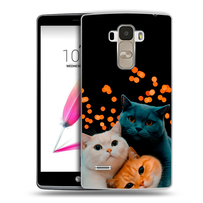 Пластиковый чехол на LG G4 Stylus с принтом Кошки Пластиковый чехол на LG G4 Stylus с принтом Кошки