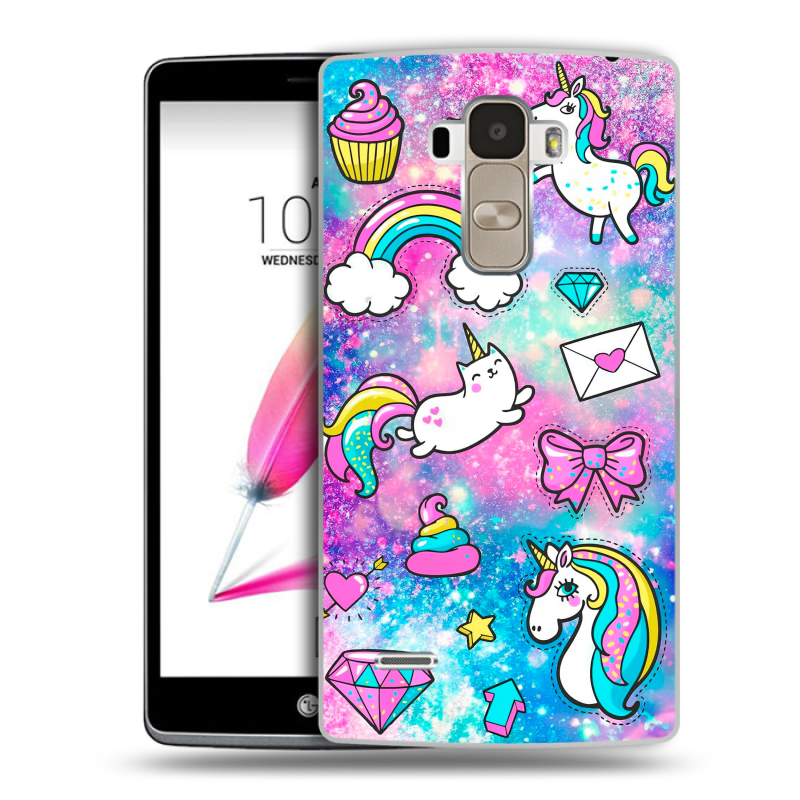 Силиконовый чехол на LG G4 Stylus с принтом Единороги Силиконовый чехол на LG G4 Stylus с принтом Единороги