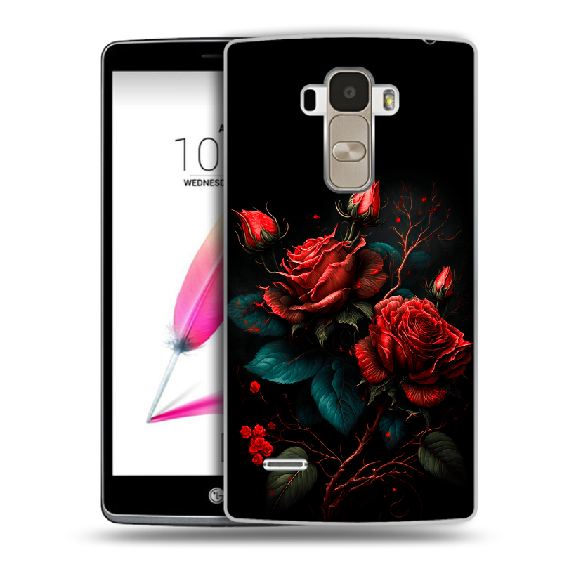 Силиконовый чехол на LG G4 Stylus с принтом Розы красные Силиконовый чехол на LG G4 Stylus с принтом Розы красные