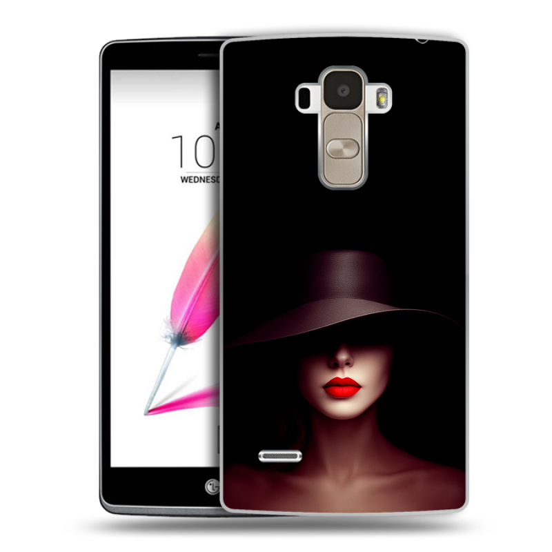 Пластиковый чехол на LG G4 Stylus с принтом Девушка в шляпе Пластиковый чехол на LG G4 Stylus с принтом Девушка в шляпе