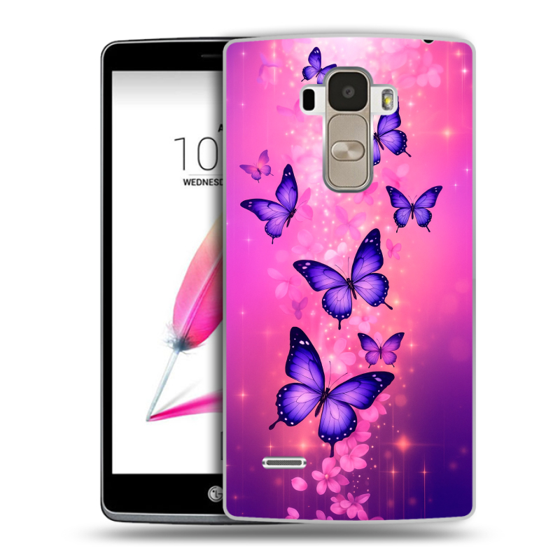 Пластиковый чехол на LG G4 Stylus с принтом Бабочки Пластиковый чехол на LG G4 Stylus с принтом Бабочки