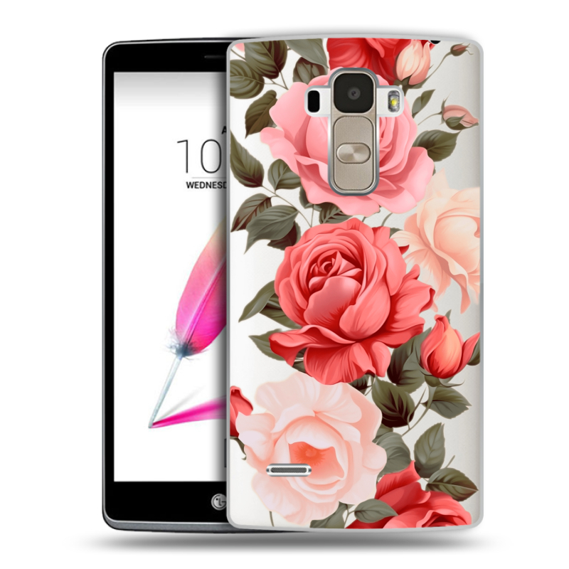Пластиковый чехол на LG G4 Stylus с принтом Розы Пластиковый чехол на LG G4 Stylus с принтом Розы
