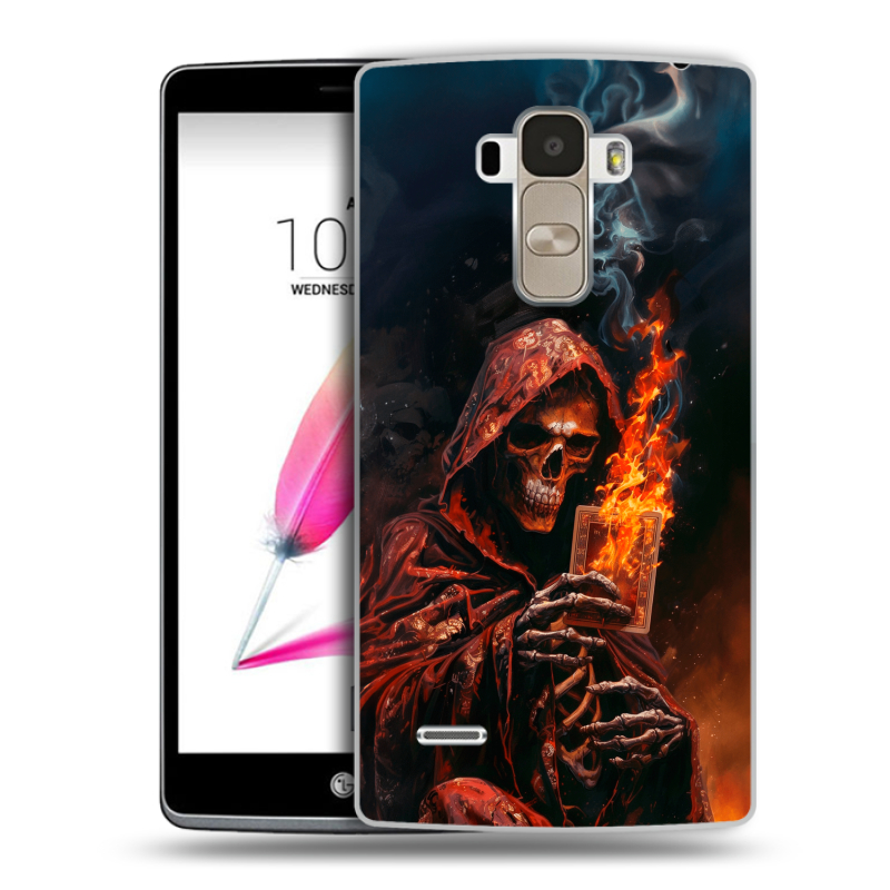Силиконовый чехол на LG G4 Stylus с принтом Скелет и карты Силиконовый чехол на LG G4 Stylus с принтом Скелет и карты