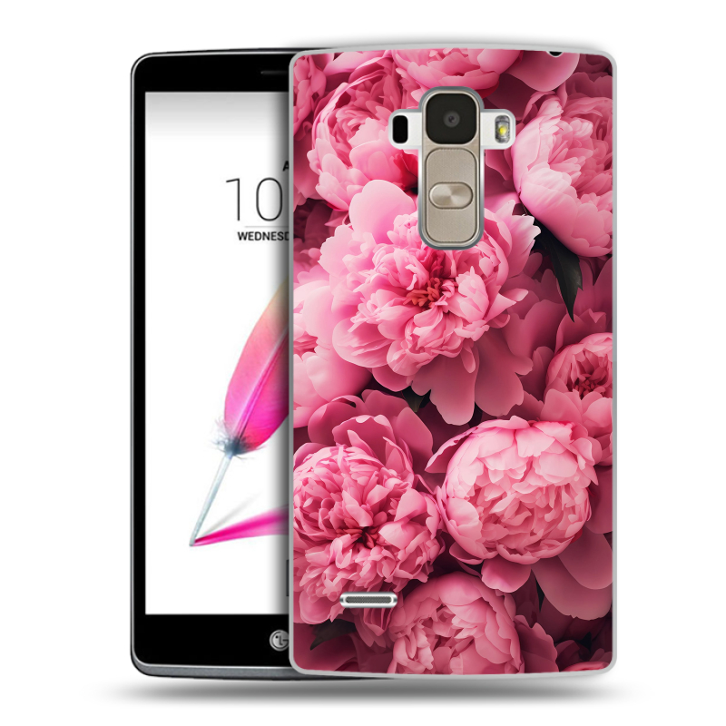 Пластиковый чехол на LG G4 Stylus с принтом цветы пионы Пластиковый чехол на LG G4 Stylus с принтом цветы пионы