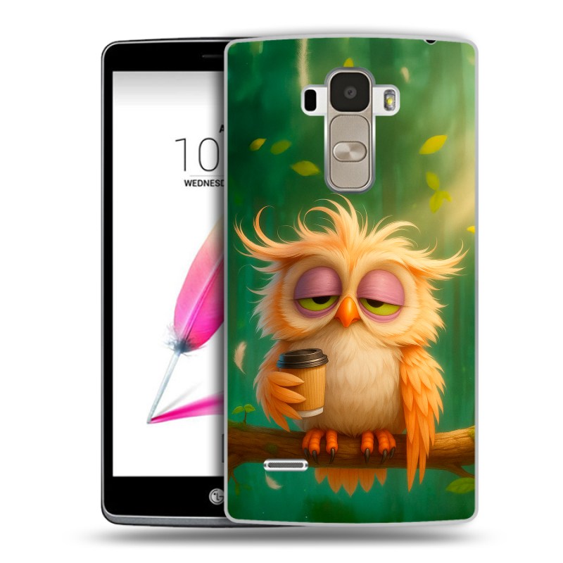 Пластиковый чехол на LG G4 Stylus с принтом сова Пластиковый чехол на LG G4 Stylus с принтом сова