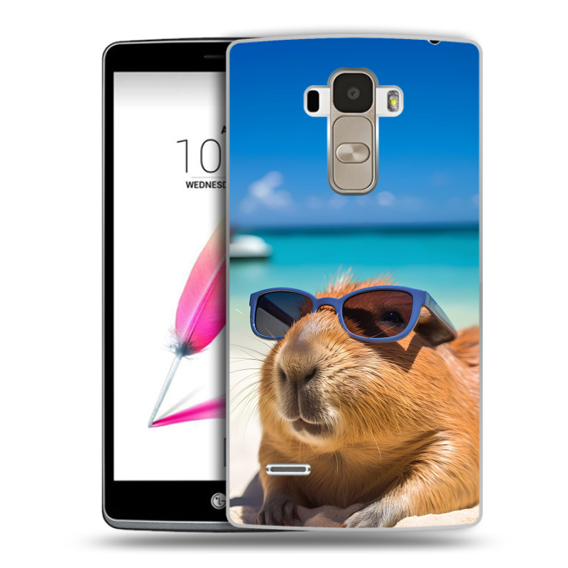 Пластиковый чехол на LG G4 Stylus с принтом Капибара Пластиковый чехол на LG G4 Stylus с принтом Капибара