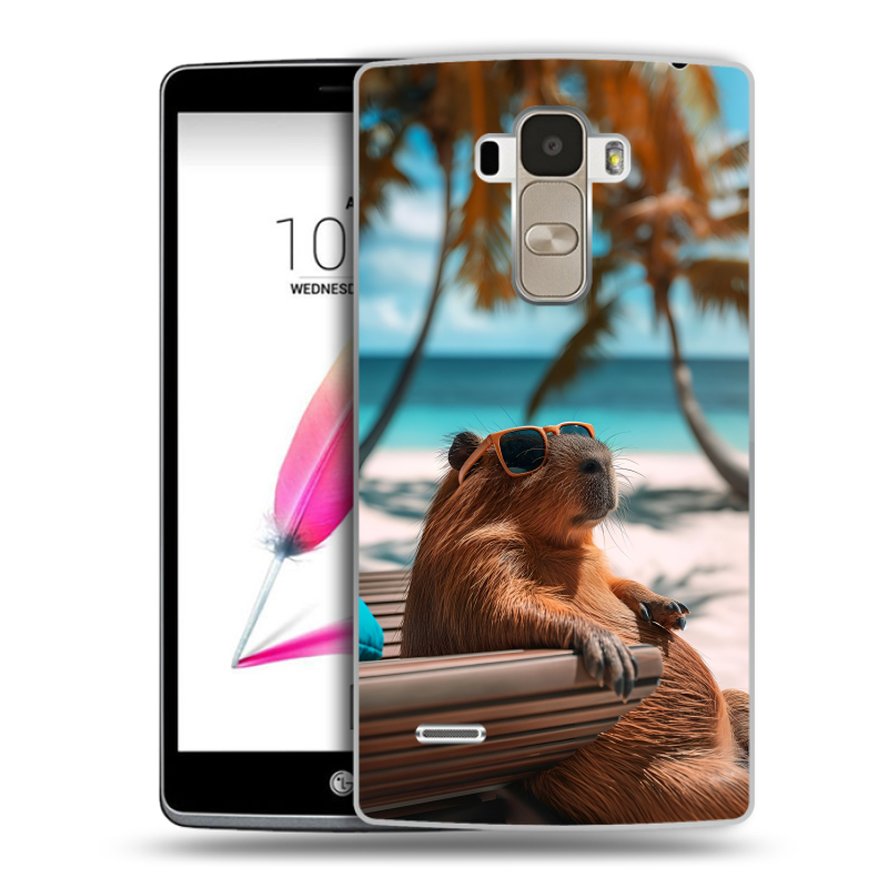 Силиконовый чехол на LG G4 Stylus с принтом Капибара Силиконовый чехол на LG G4 Stylus с принтом Капибара
