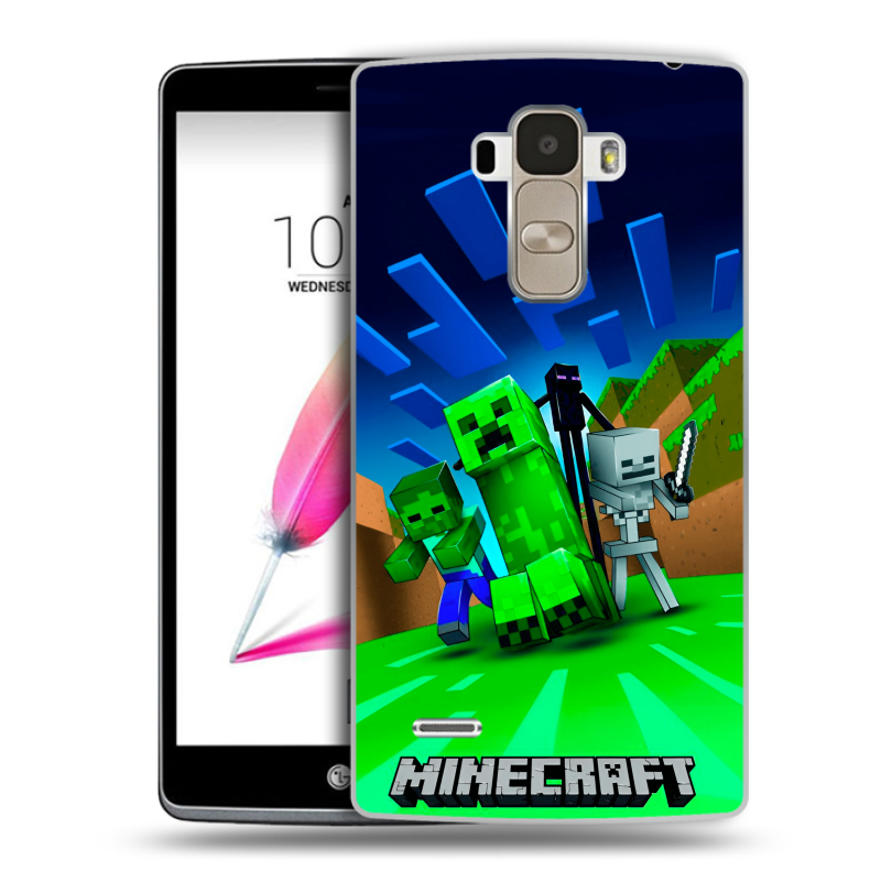 Силиконовый чехол на LG G4 Stylus с принтом Майнкрафт Силиконовый чехол на LG G4 Stylus с принтом Майнкрафт