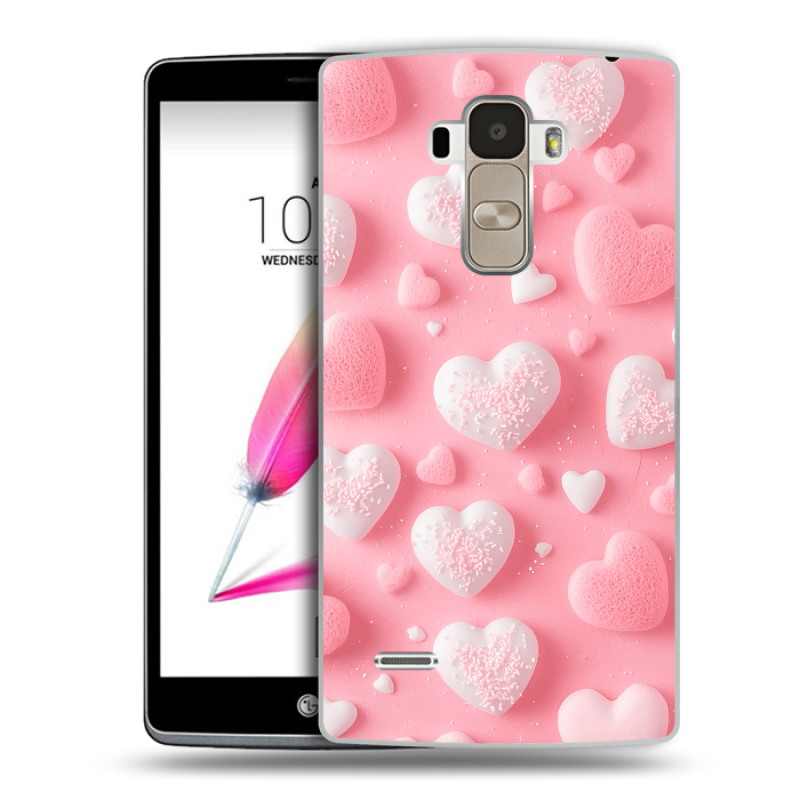 Пластиковый чехол на LG G4 Stylus с принтом Сердечки Пластиковый чехол на LG G4 Stylus с принтом Сердечки