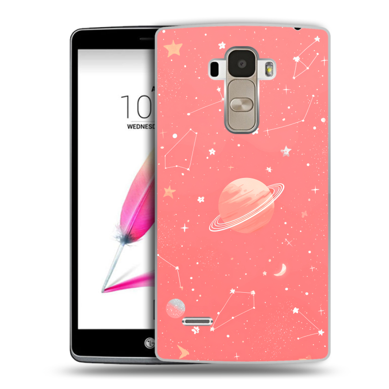 Силиконовый чехол на LG G4 Stylus с принтом Розовый космос Силиконовый чехол на LG G4 Stylus с принтом Розовый космос