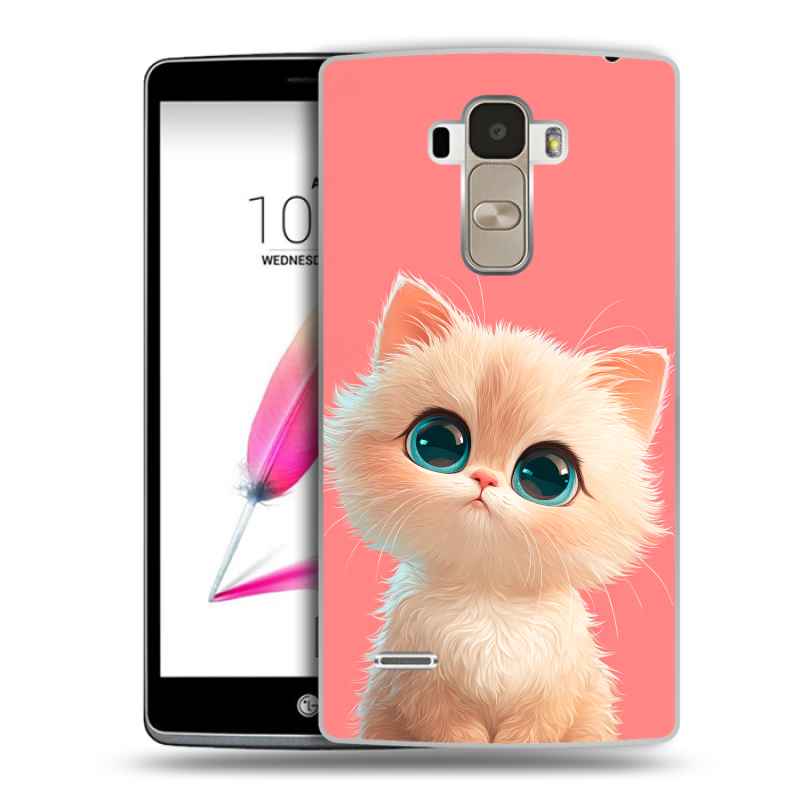 Силиконовый чехол на LG G4 Stylus с принтом Розовый котенок Силиконовый чехол на LG G4 Stylus с принтом Розовый котенок