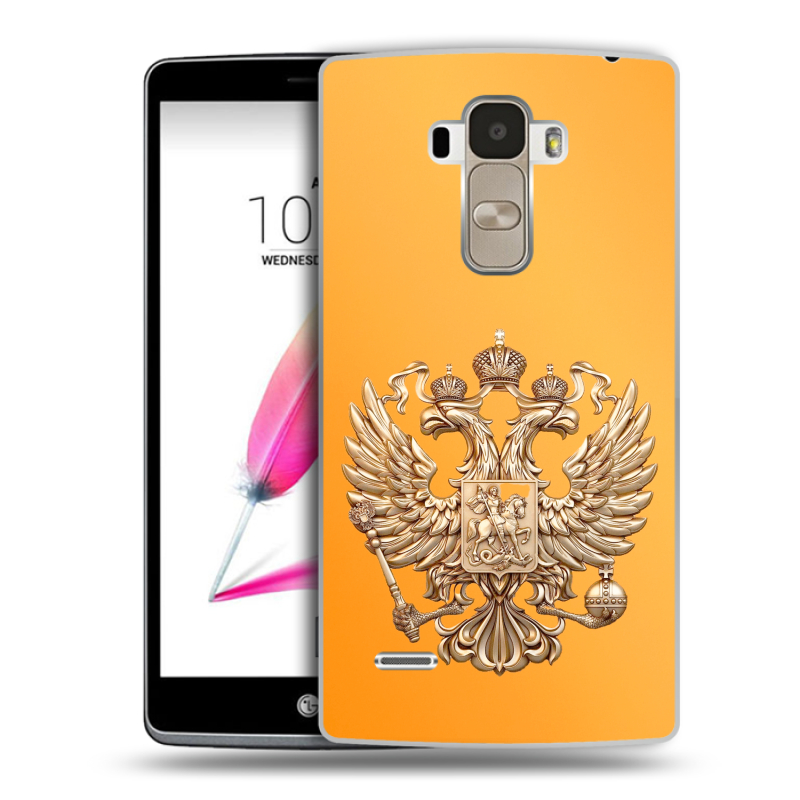 Силиконовый чехол на LG G4 Stylus с принтом Герб Флаг России Силиконовый чехол на LG G4 Stylus с принтом Герб Флаг России