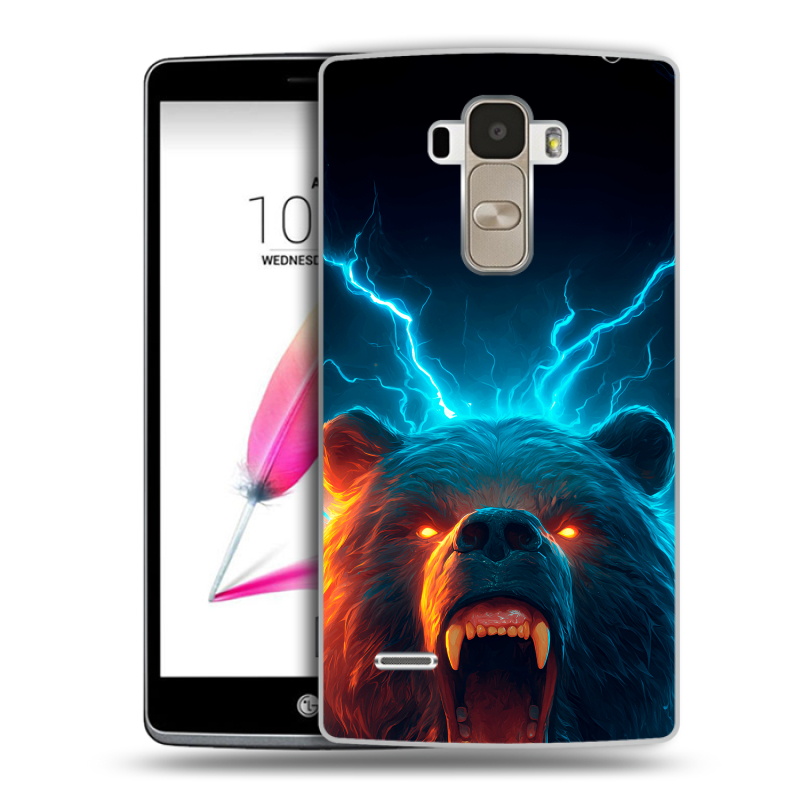 Силиконовый чехол на LG G4 Stylus с принтом Медведь Силиконовый чехол на LG G4 Stylus с принтом Медведь