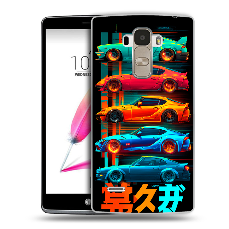 Силиконовый чехол на LG G4 Stylus с принтом машины тачки Силиконовый чехол на LG G4 Stylus с принтом машины тачки