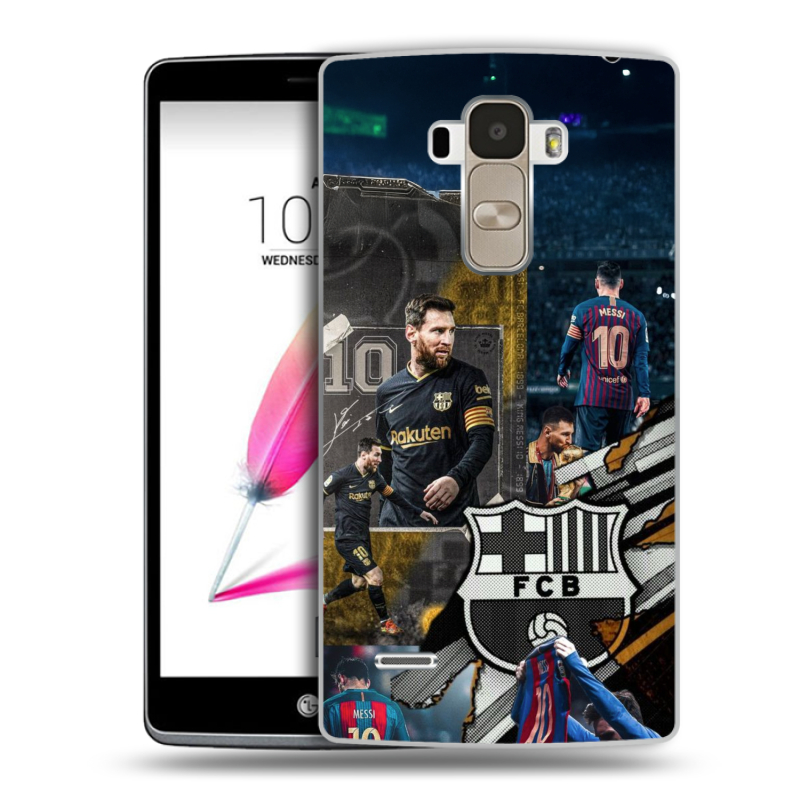 Силиконовый чехол на LG G4 Stylus с принтом Messi Barcelona Силиконовый чехол на LG G4 Stylus с принтом Messi Barcelona