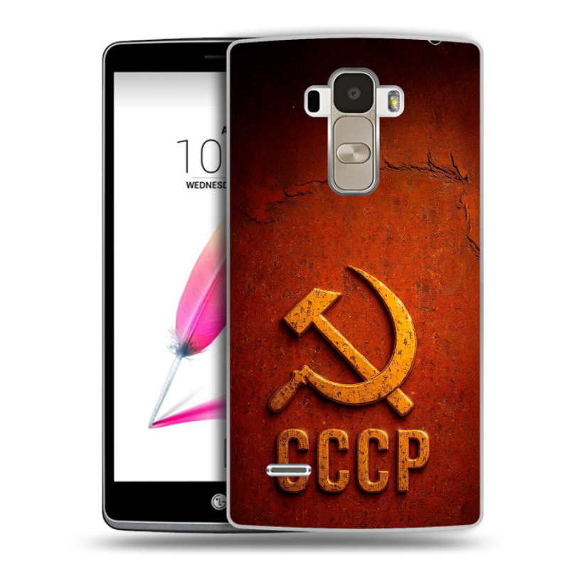 Пластиковый чехол на LG G4 Stylus с принтом Флаг Герб СССР Пластиковый чехол на LG G4 Stylus с принтом Флаг Герб СССР