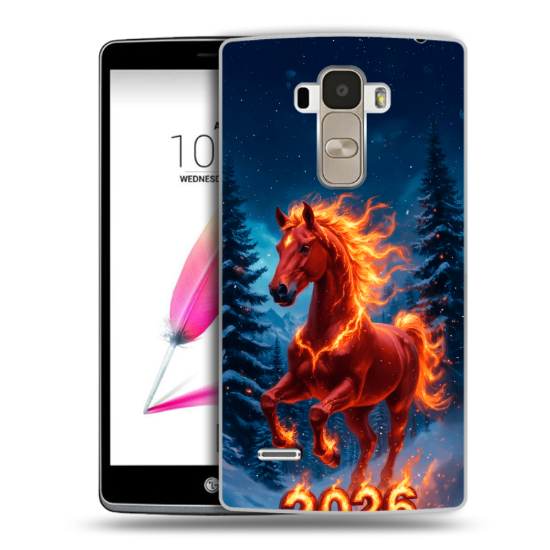 Пластиковый чехол на LG G4 Stylus с принтом Новый год коня Пластиковый чехол на LG G4 Stylus с принтом Новый год коня