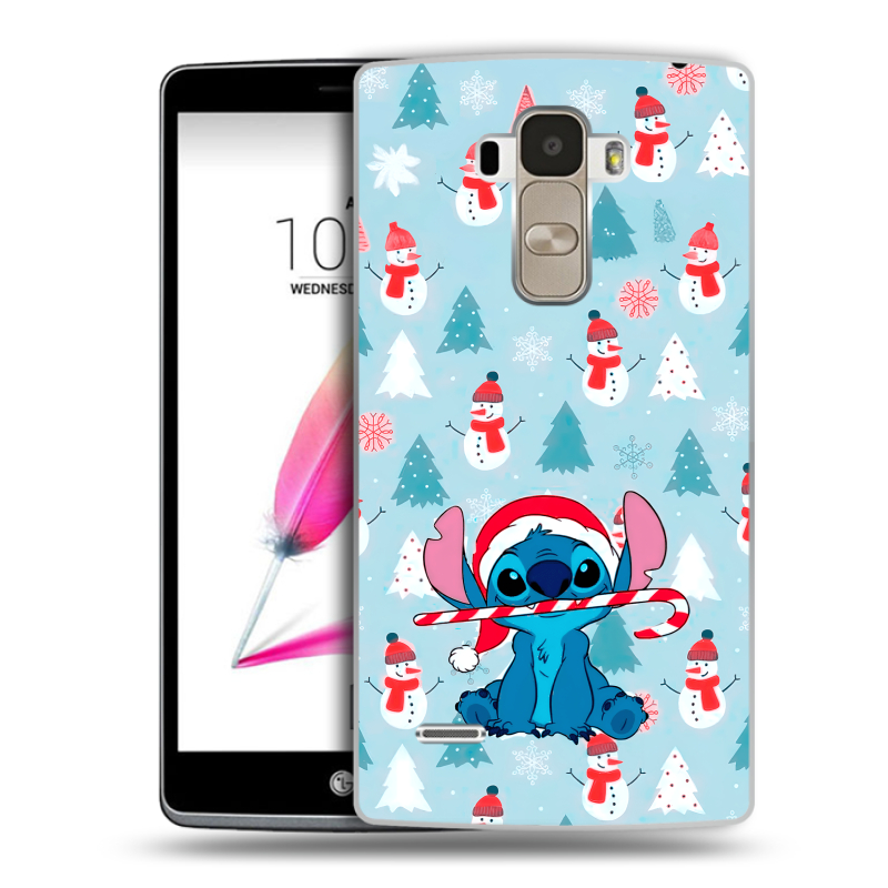 Силиконовый чехол на LG G4 Stylus с принтом Стич Новый год Силиконовый чехол на LG G4 Stylus с принтом Стич Новый год