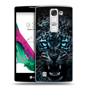 Силиконовый чехол на LG G4c с принтом Темный леопард Силиконовый чехол на LG G4c с принтом Темный леопард