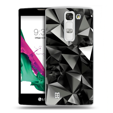 Силиконовый чехол на LG G4c с принтом Черные кристаллы Силиконовый чехол на LG G4c с принтом Черные кристаллы