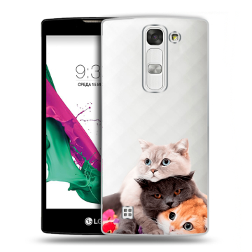 Силиконовый чехол на LG G4c с принтом Кошки Силиконовый чехол на LG G4c с принтом Кошки