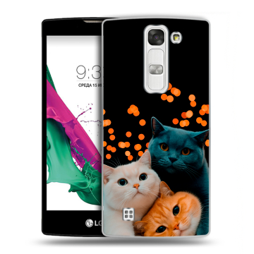Силиконовый чехол на LG G4c с принтом Кошки Силиконовый чехол на LG G4c с принтом Кошки