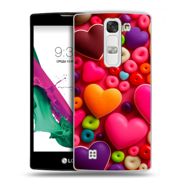 Силиконовый чехол на LG G4c с принтом Сердечки Силиконовый чехол на LG G4c с принтом Сердечки