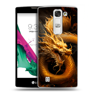 Силиконовый чехол на LG G4c с принтом Золотой дракон Силиконовый чехол на LG G4c с принтом Золотой дракон