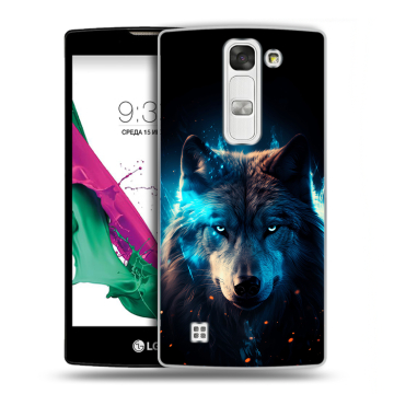 Силиконовый чехол на LG G4c с принтом Волк ночной