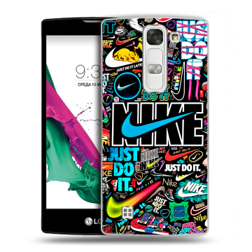 Силиконовый чехол на LG G4c с принтом найк nike черный Силиконовый чехол на LG G4c с принтом найк nike черный