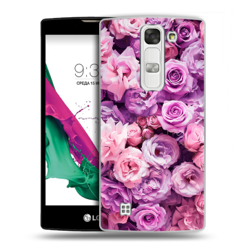 Силиконовый чехол на LG G4c с принтом лавандовые розы Силиконовый чехол на LG G4c с принтом лавандовые розы